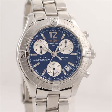 breitling colt chronoocean chronograph steel quartz watch a53350 box papers|Breitling colt 38mm.